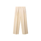 Pantalon De Costume Droit Lin Mélangé