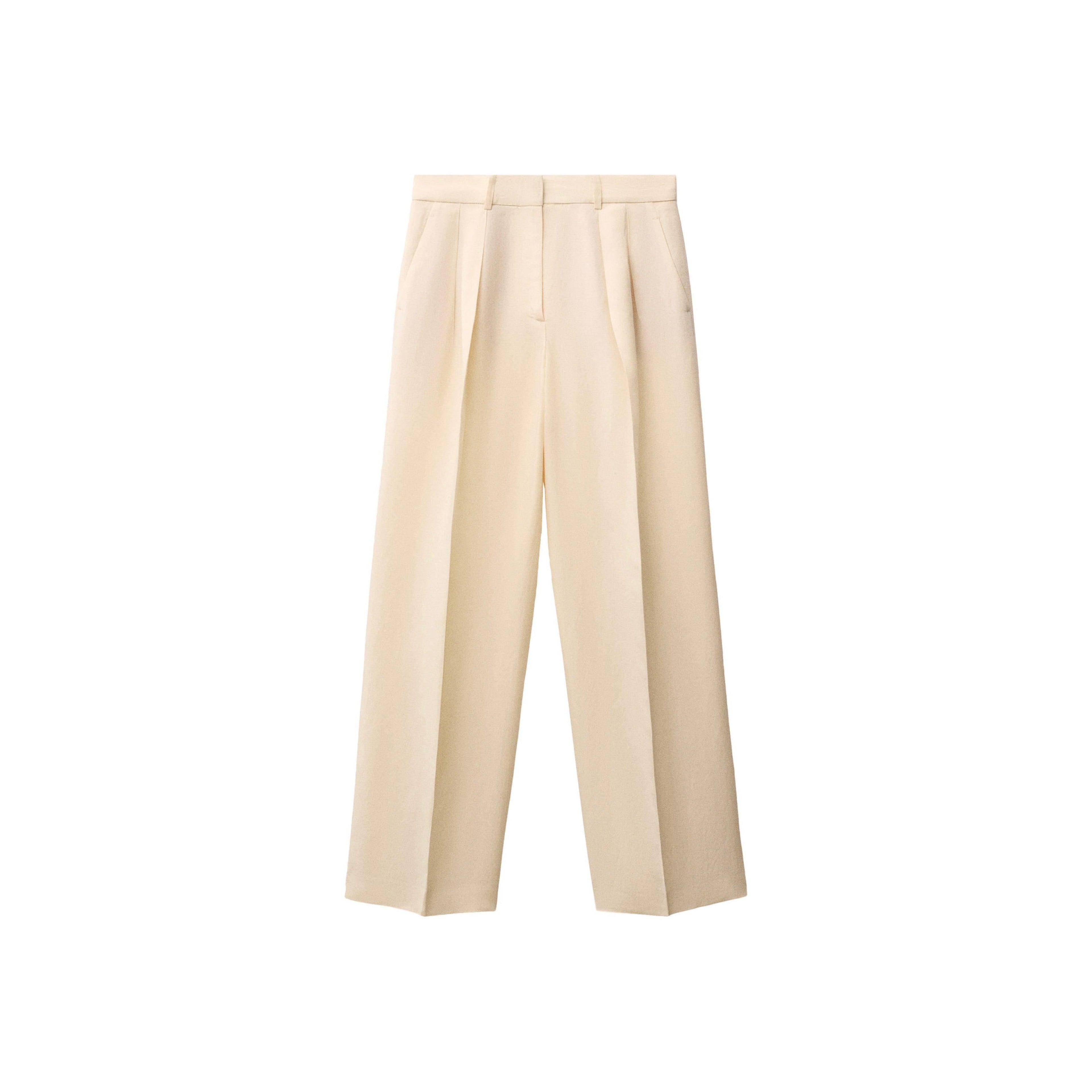 Pantalon De Costume Droit Lin Mélangé