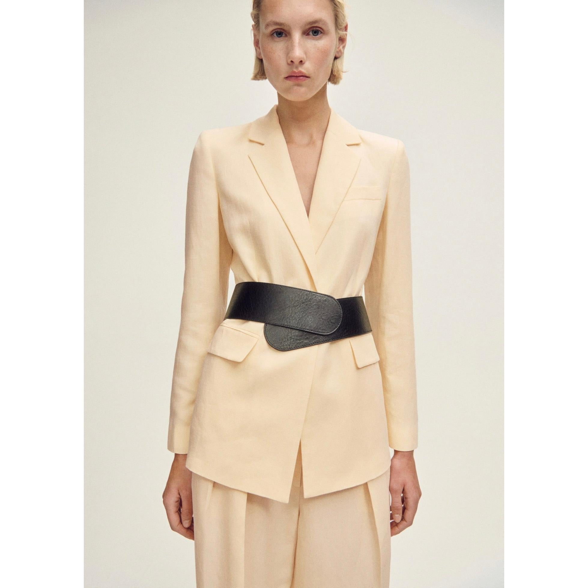 Pantalon De Costume Droit Lin Mélangé