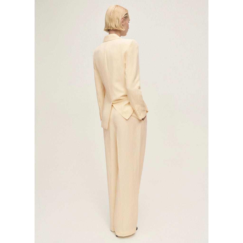 Pantalon De Costume Droit Lin Mélangé