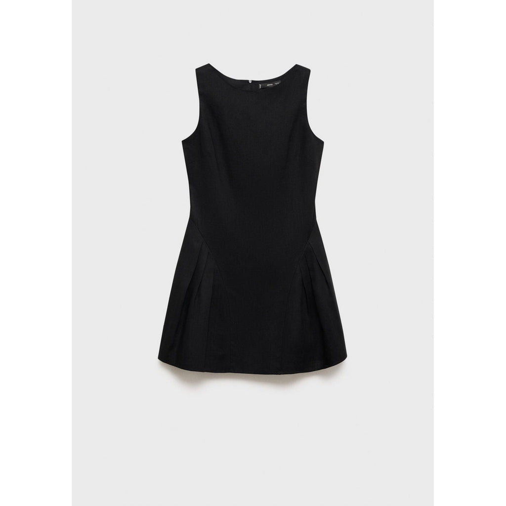 Robe Courte En Lin Mélangé À Plis