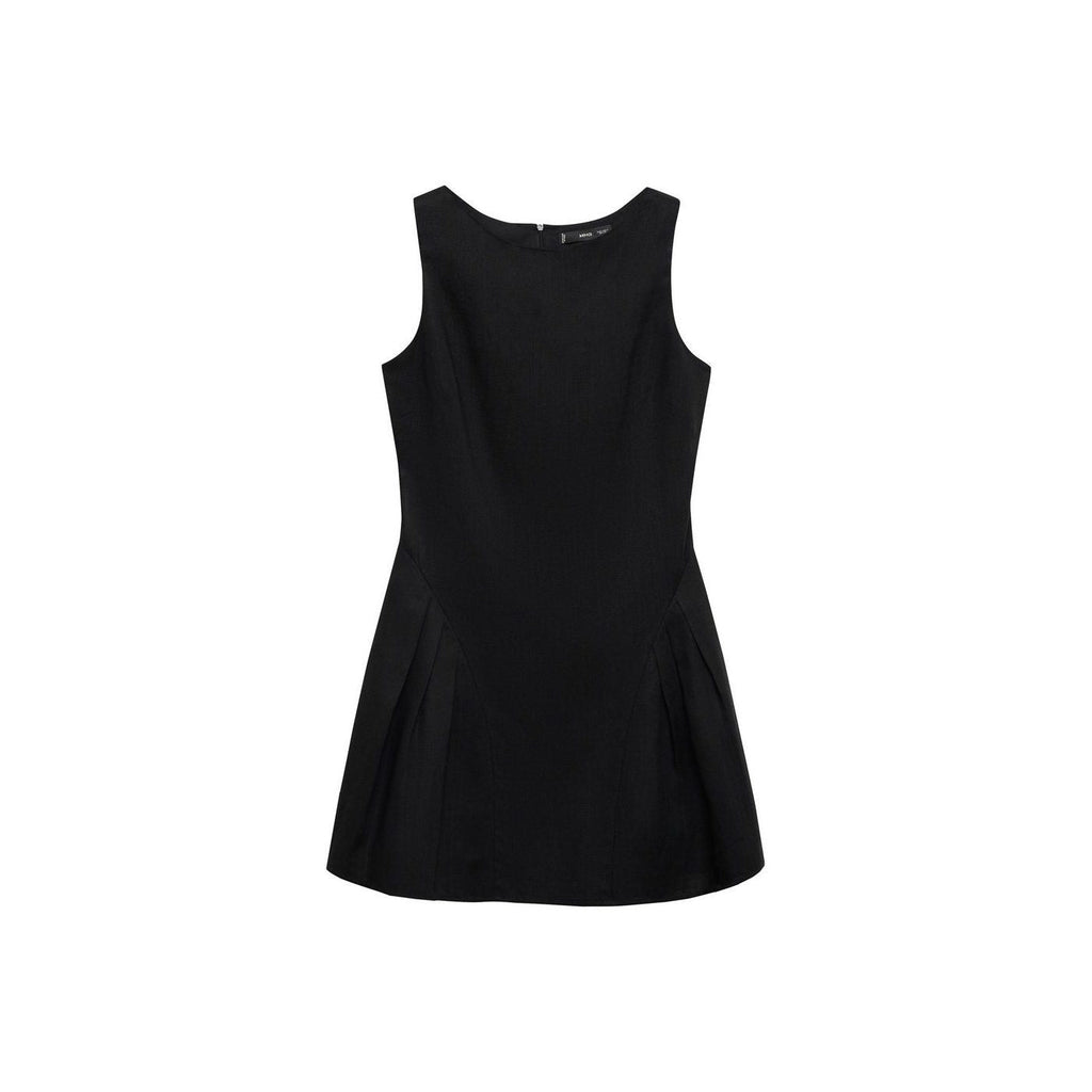 Robe Courte En Lin Mélangé À Plis