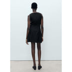 Robe Courte En Lin Mélangé À Plis