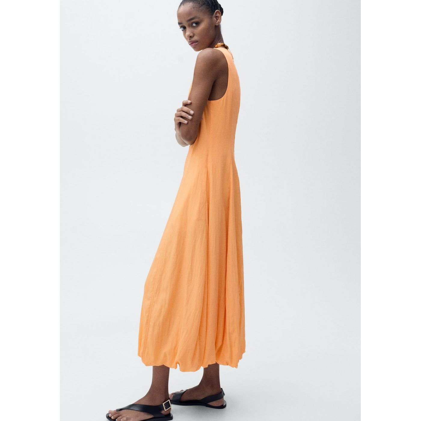 Robe Midi Manches Bouffantes