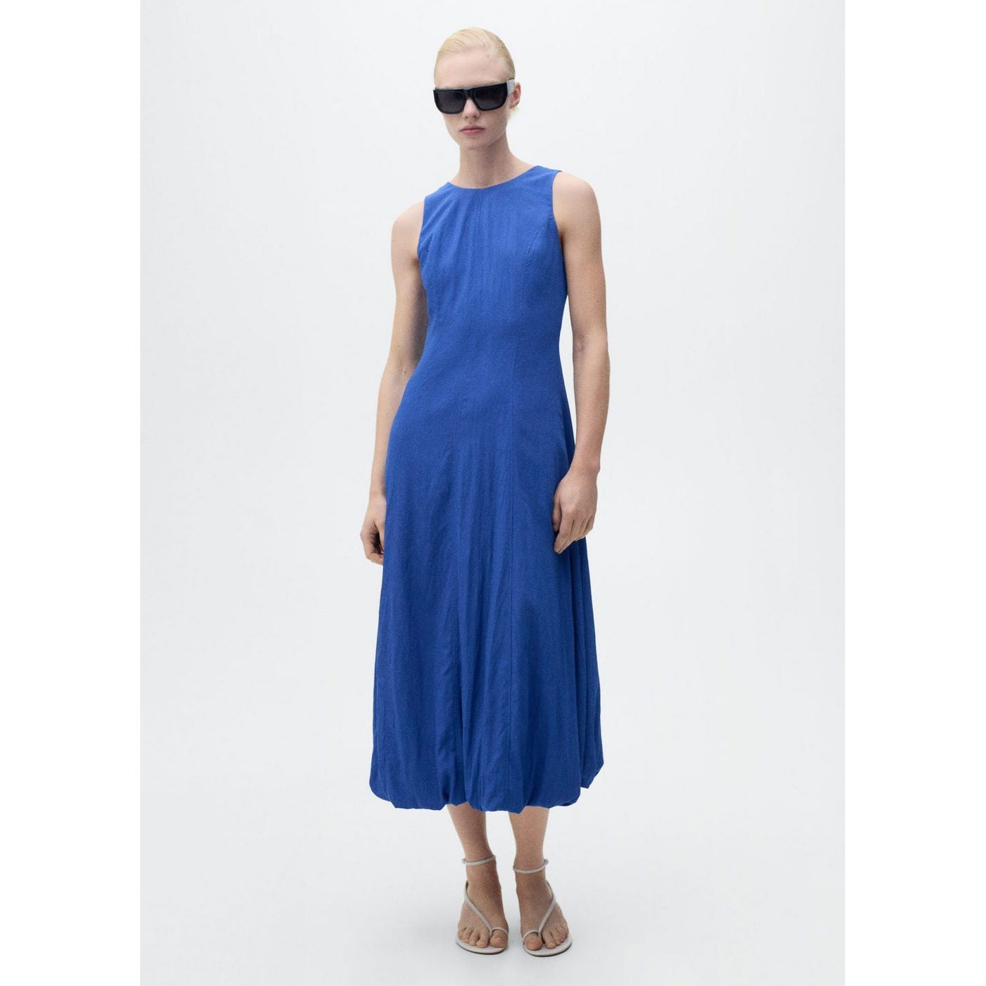 Robe Midi Manches Bouffantes