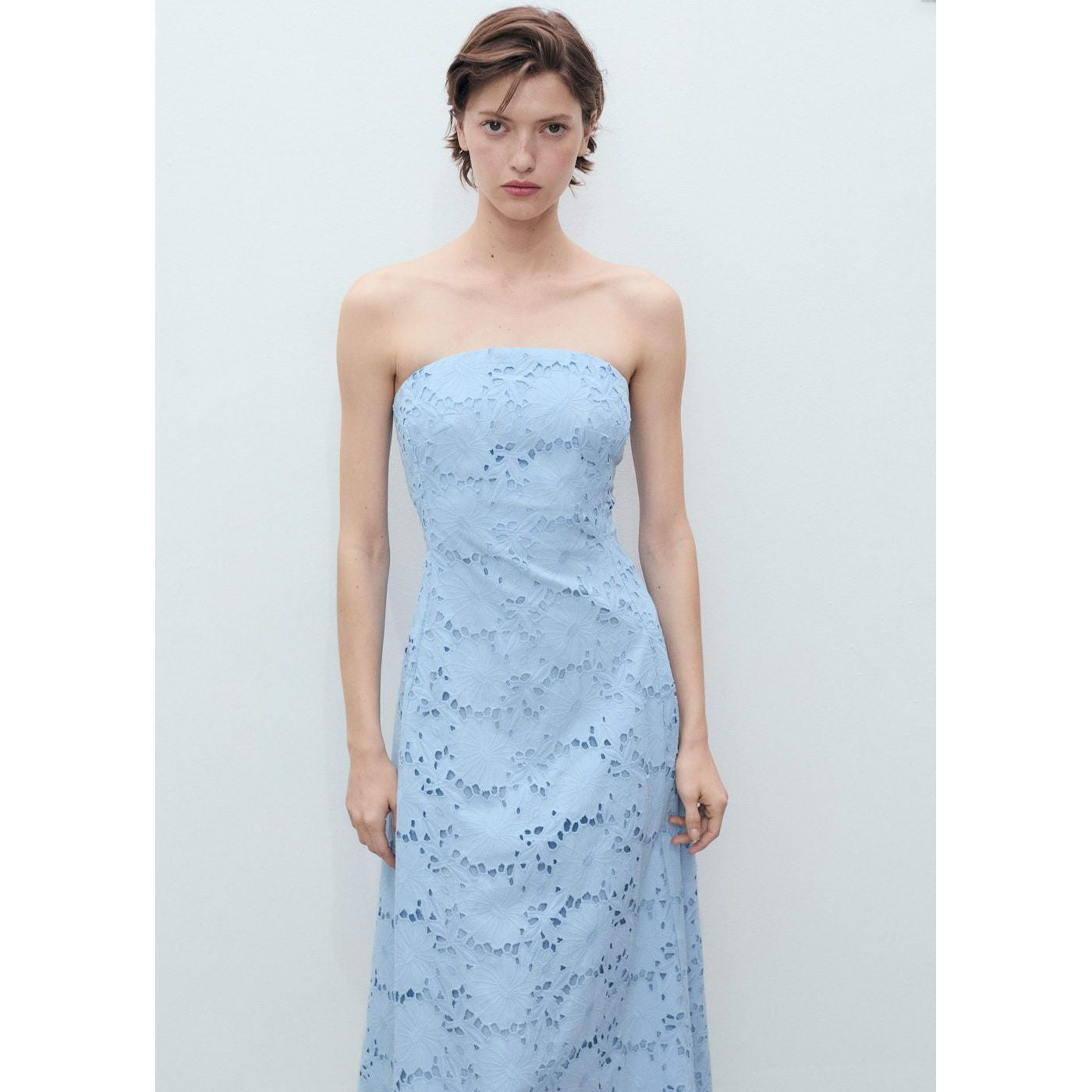 Robe Bustier À Broderie Anglaise