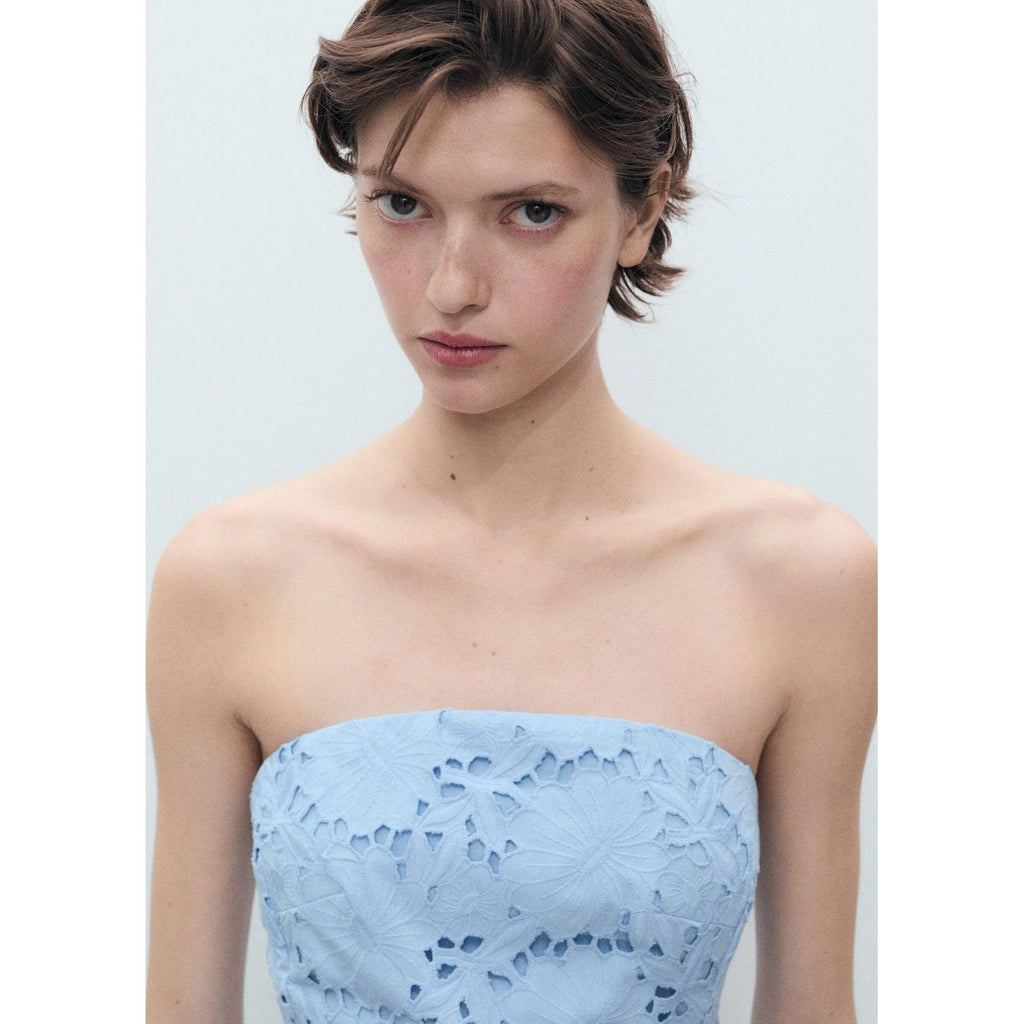 Robe Bustier À Broderie Anglaise