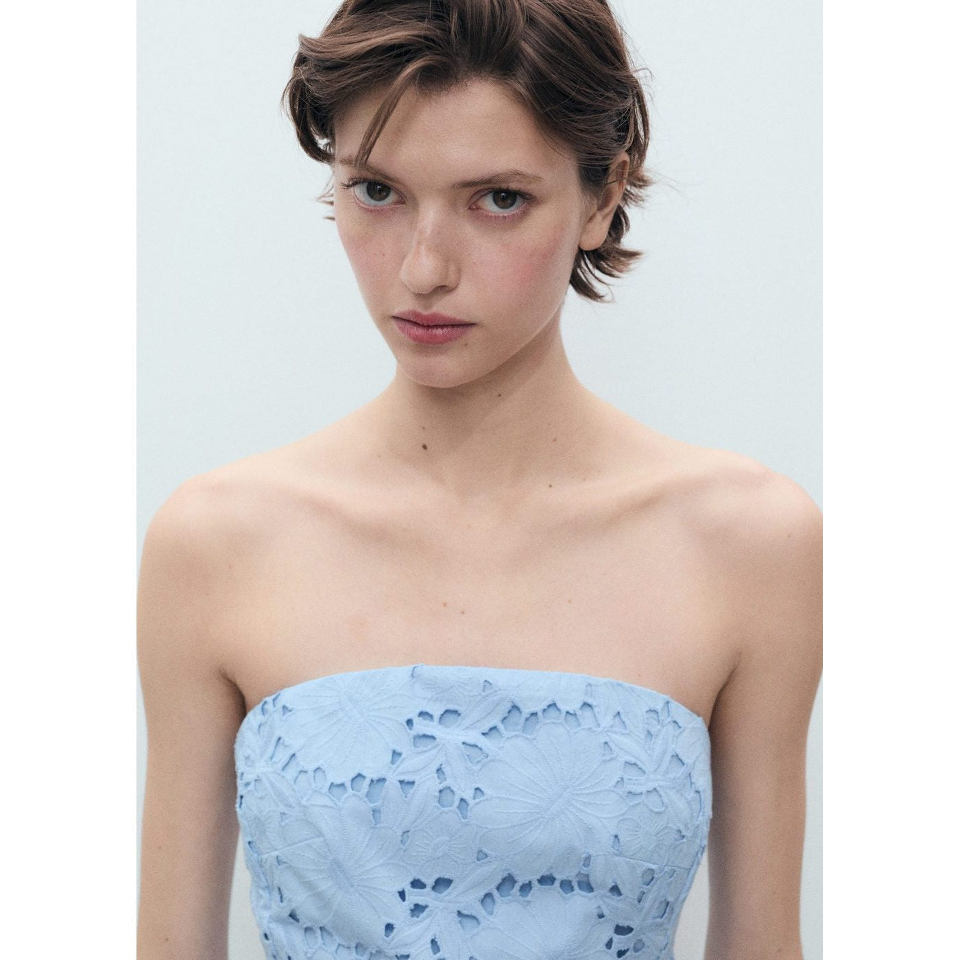 Robe Bustier À Broderie Anglaise