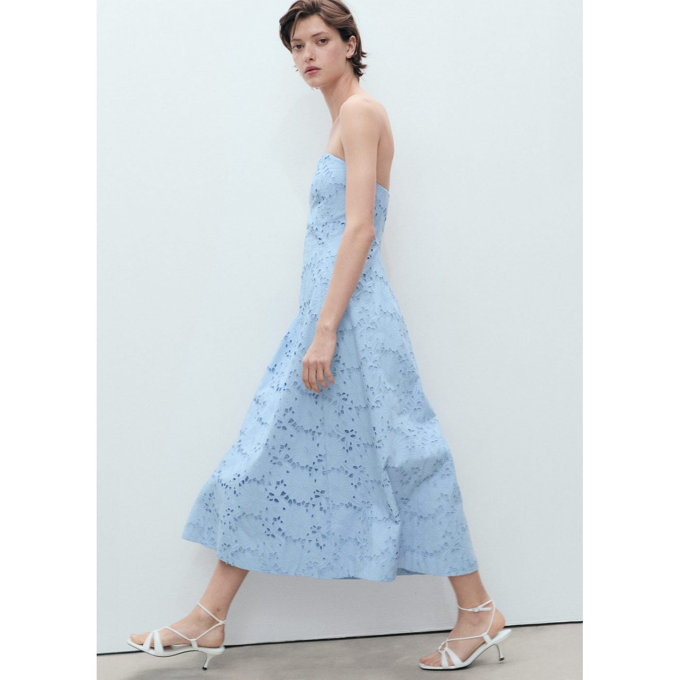 Robe Bustier À Broderie Anglaise