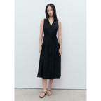 Robe Midi En Lin Avec Ceinture