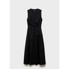 Robe Midi En Lin Avec Ceinture