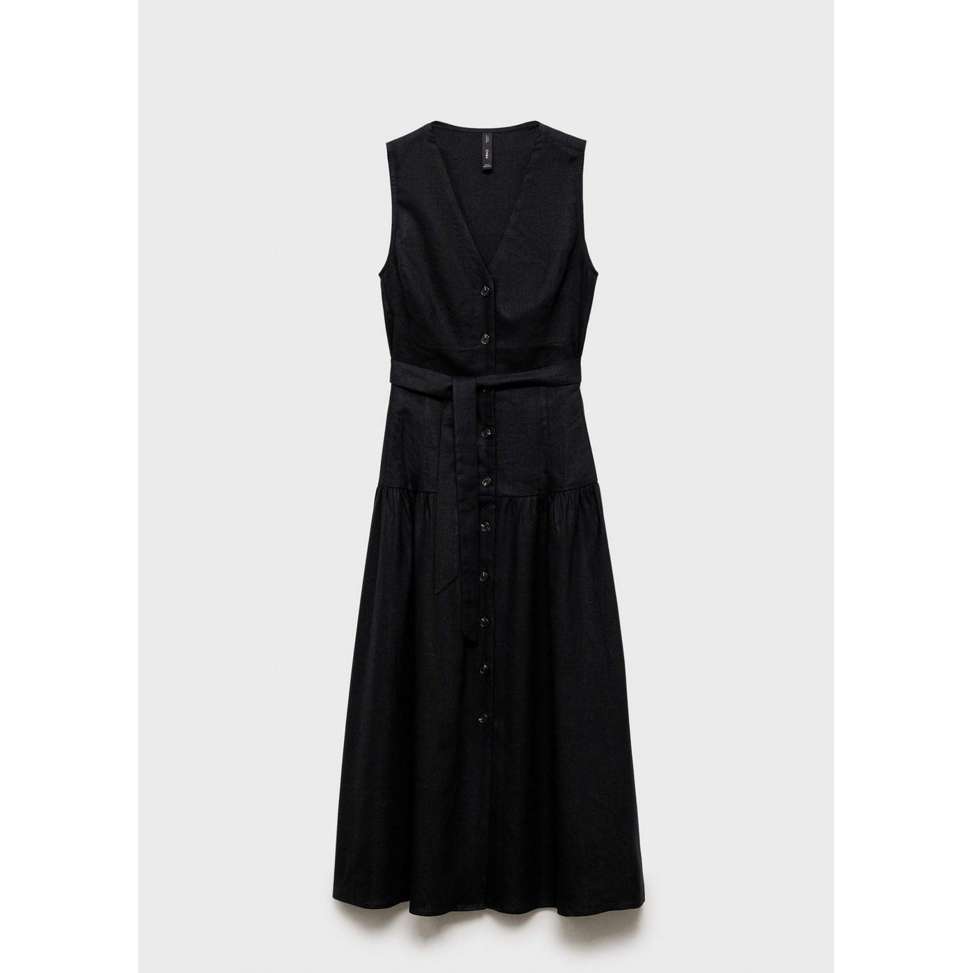 Robe Midi En Lin Avec Ceinture