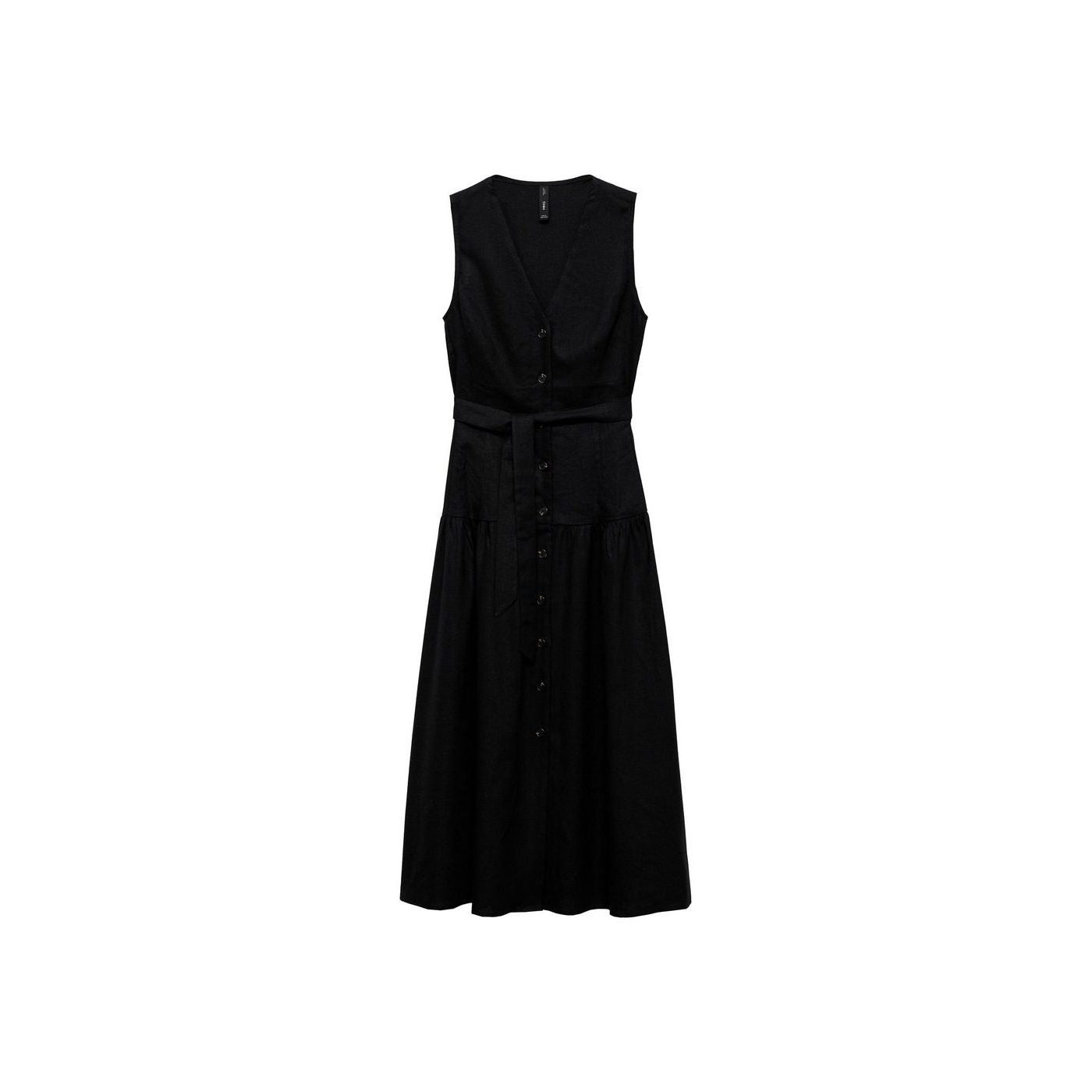 Robe Midi En Lin Avec Ceinture