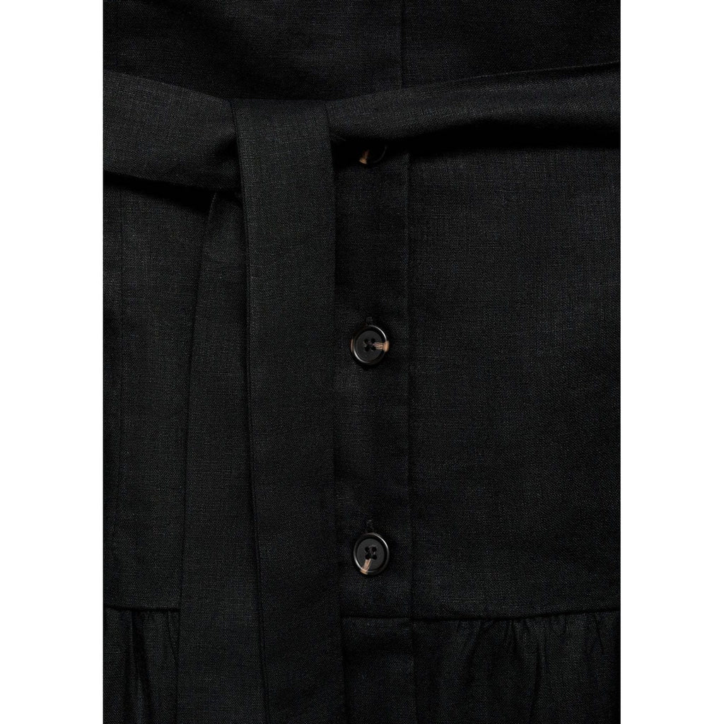 Robe Midi En Lin Avec Ceinture