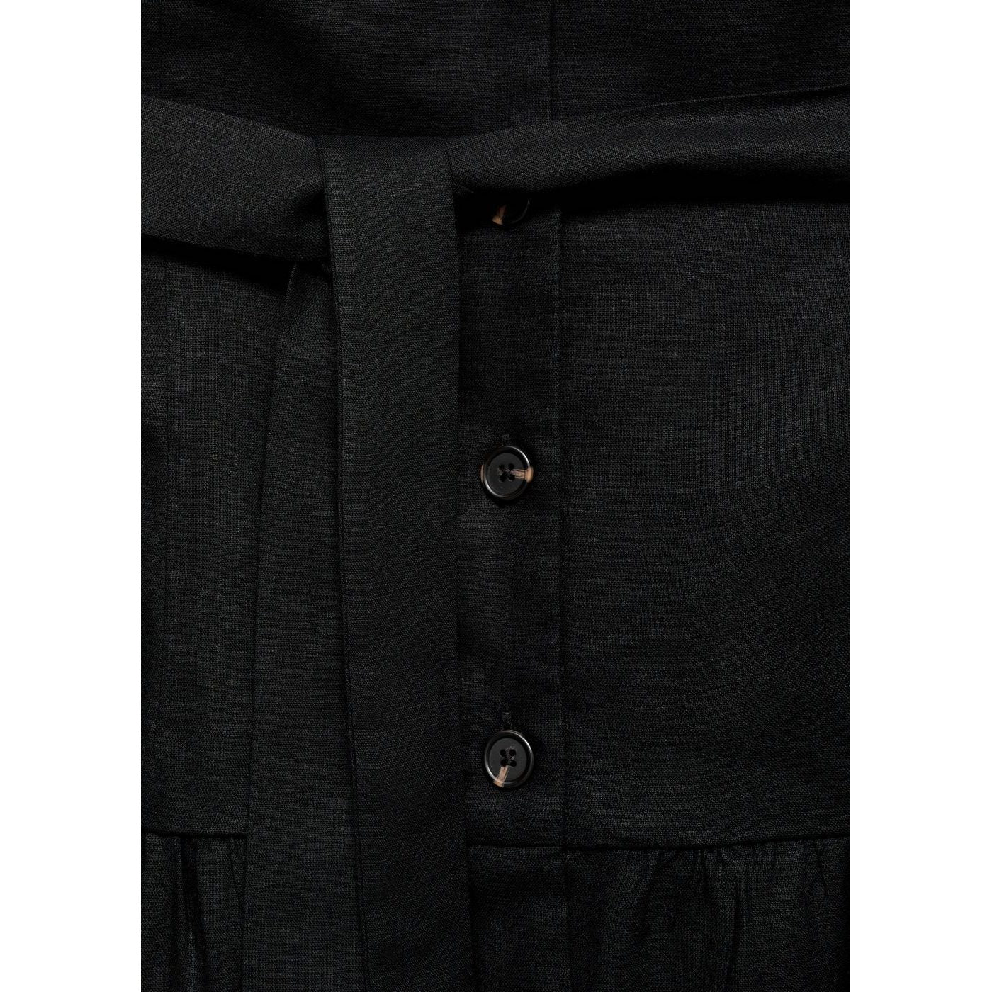 Robe Midi En Lin Avec Ceinture