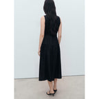 Robe Midi En Lin Avec Ceinture