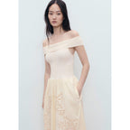 Robe Combinée Détails Brodés