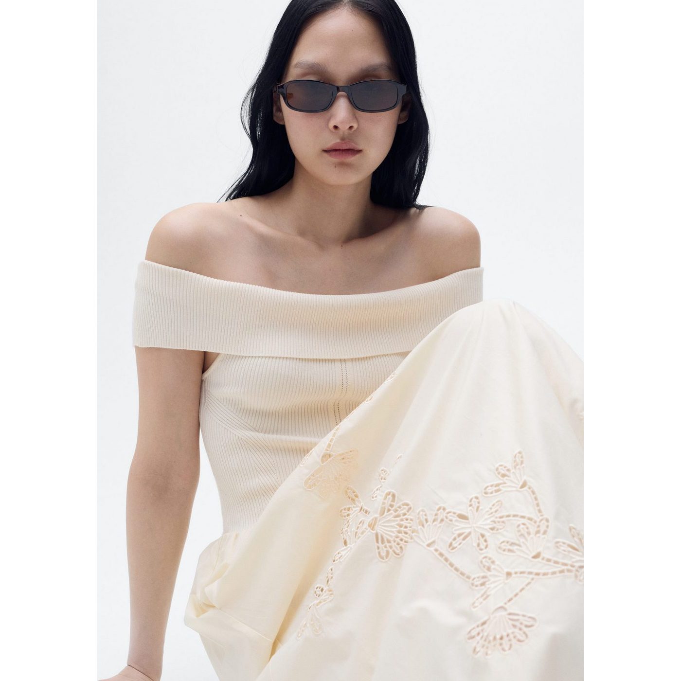 Robe Combinée Détails Brodés