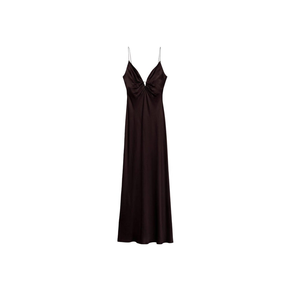 Robe Satinée Col V