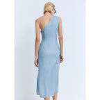 Robe Lyocell Asymétrique Drapée