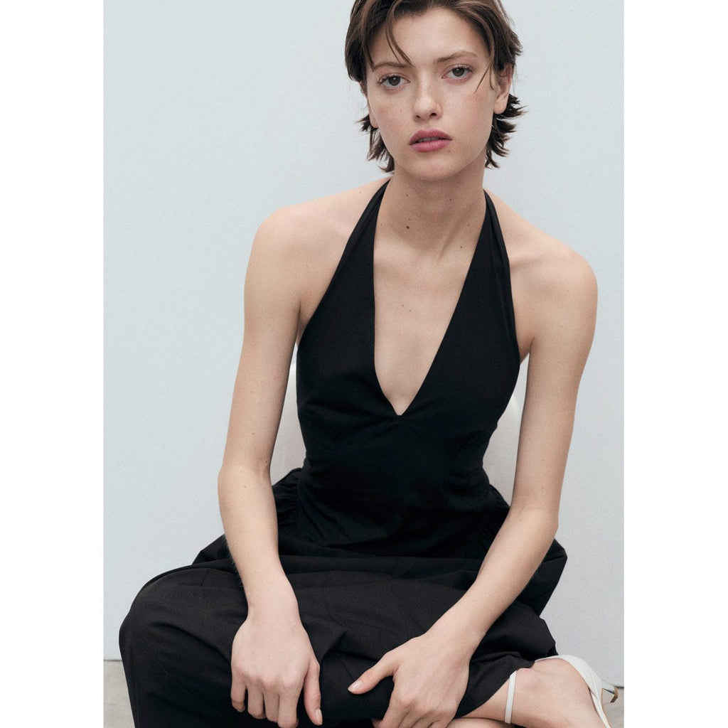 Robe Midi En Coton À Emmanchures Américaines