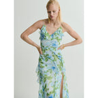 Robe À Fleurs Volantée