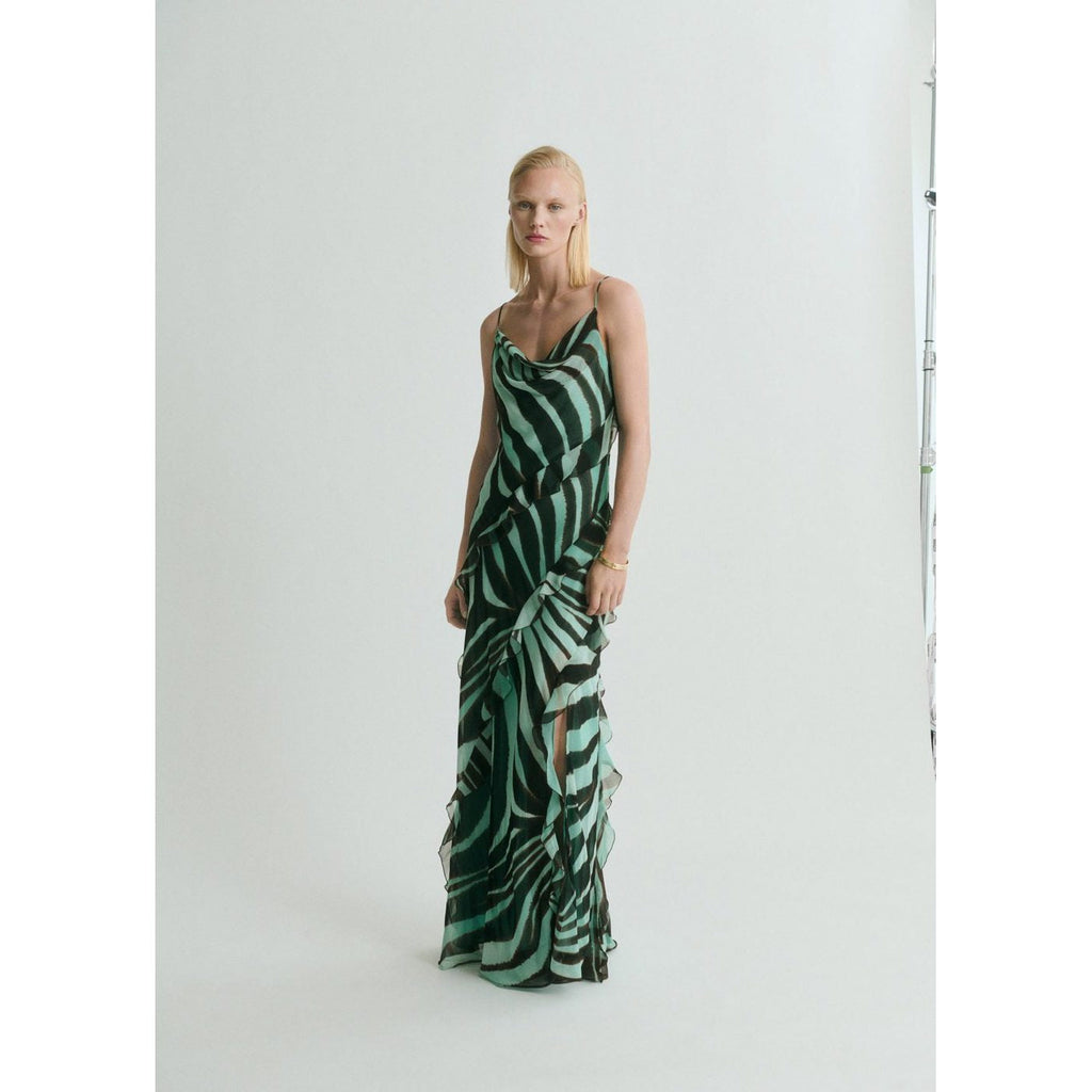 Robe À Volants Imprimé Zèbre