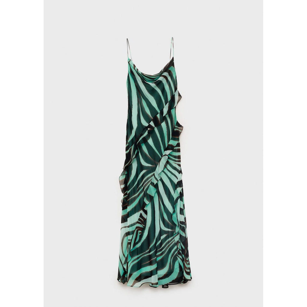 Robe À Volants Imprimé Zèbre