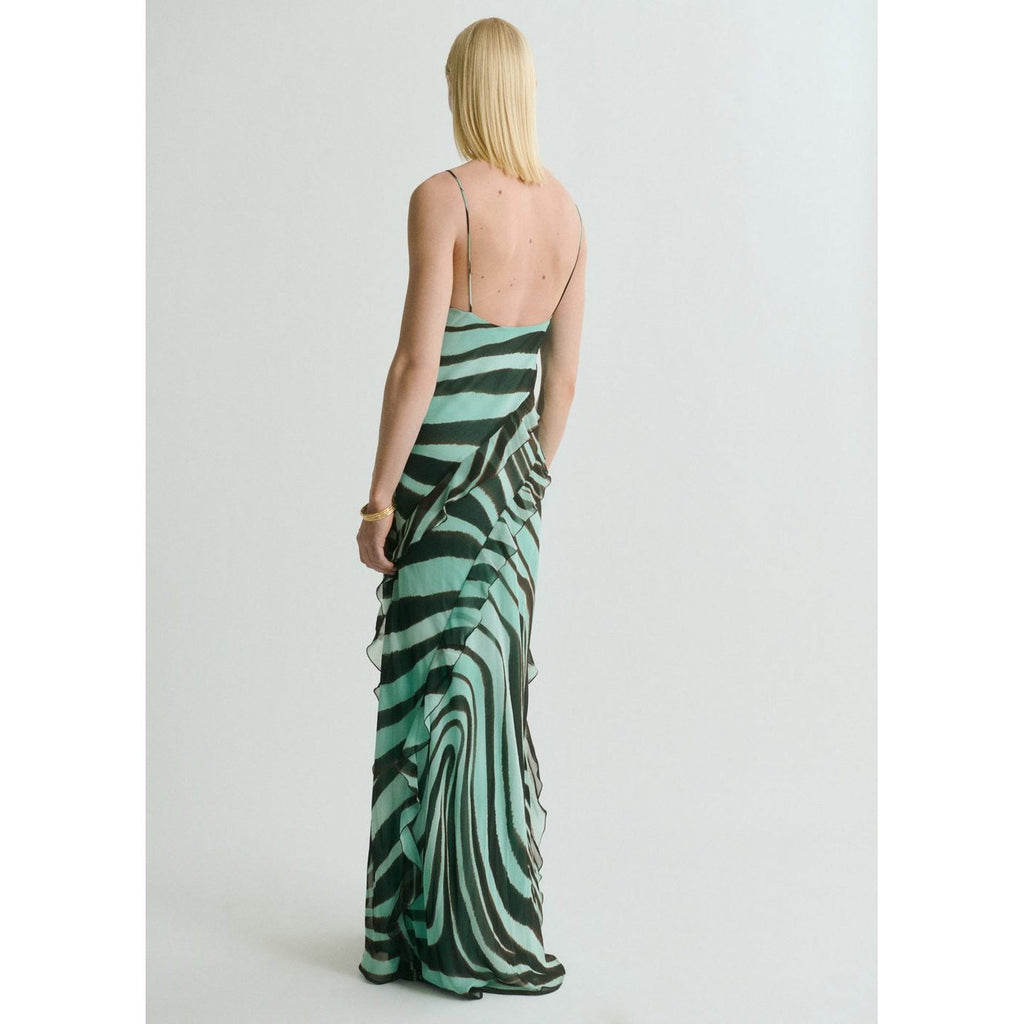 Robe À Volants Imprimé Zèbre