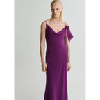 Robe Drapée Détail Fleur