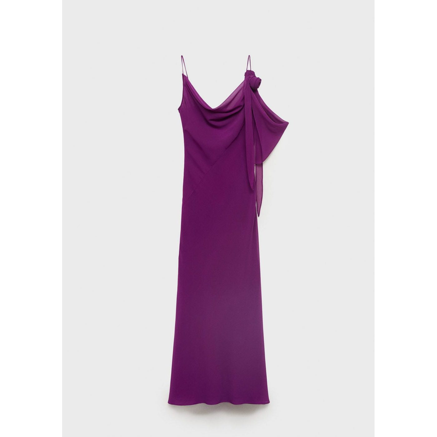 Robe Drapée Détail Fleur