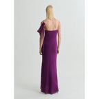Robe Drapée Détail Fleur