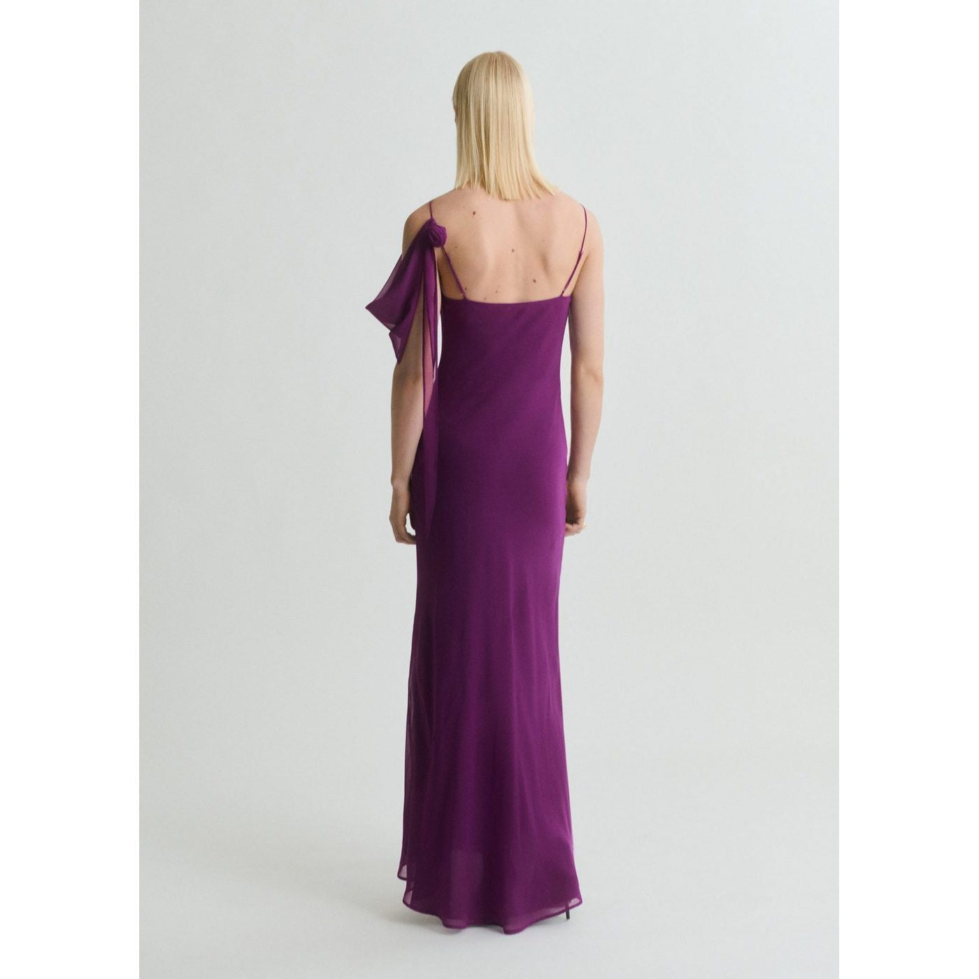 Robe Drapée Détail Fleur