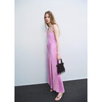 Robe Satinée Asymétrique
