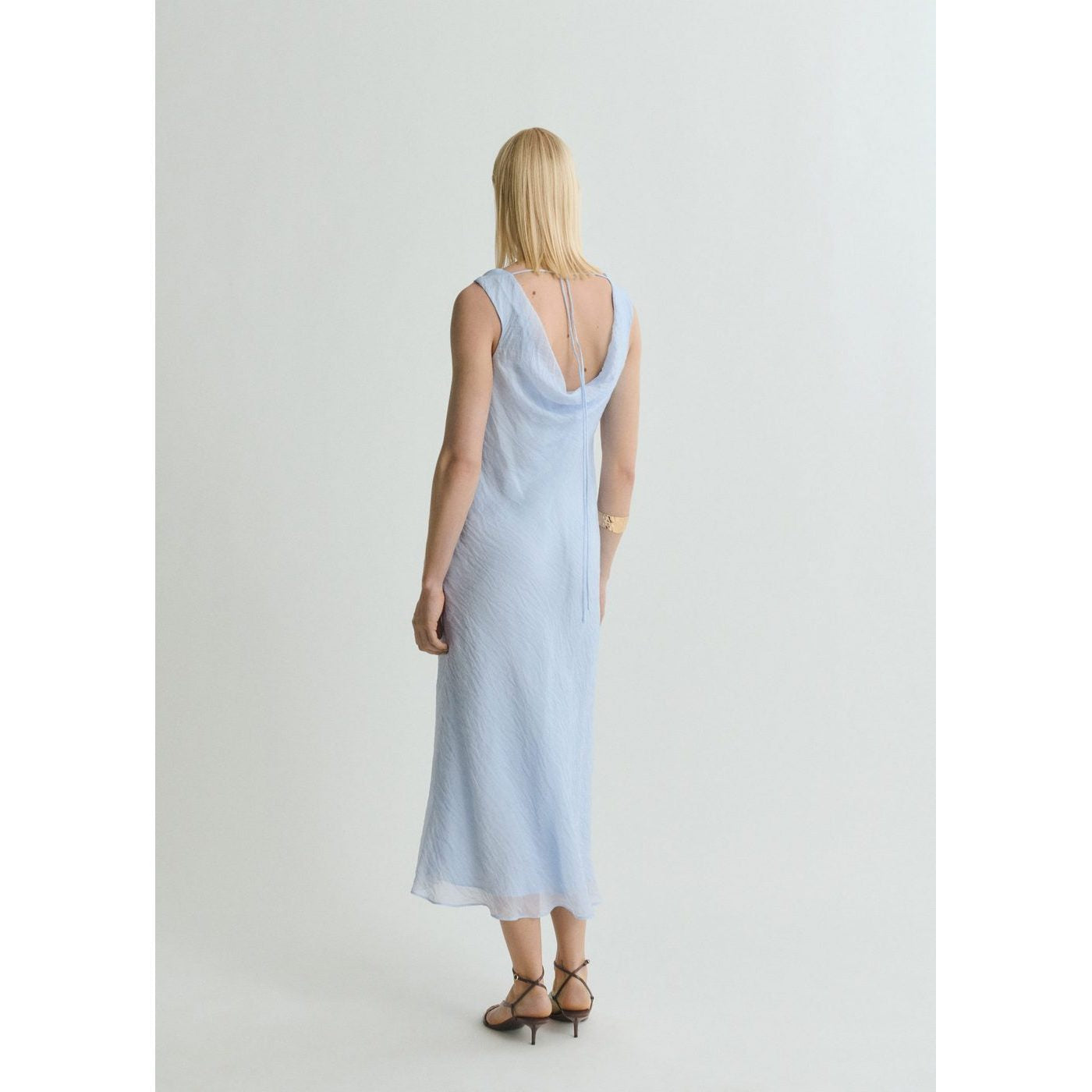 Robe Midi Encolure Drapée