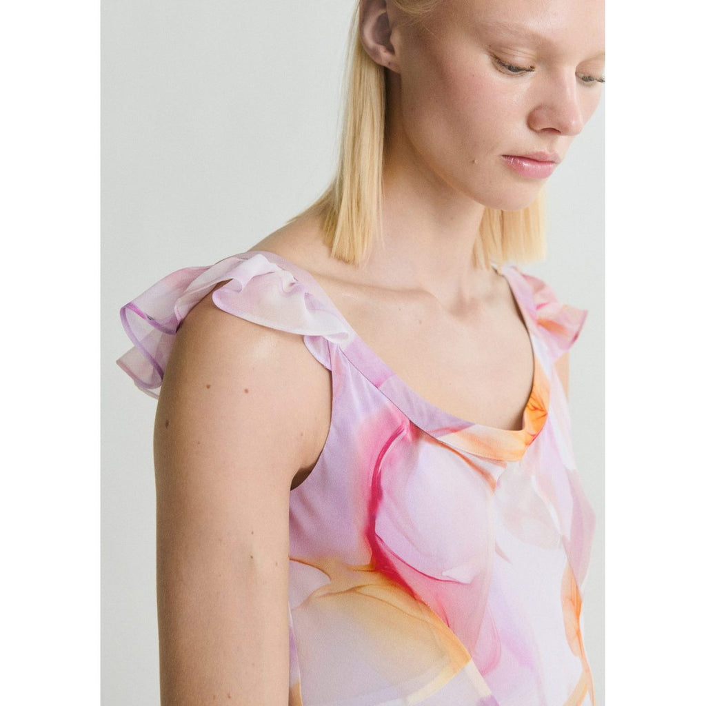 Robe À Fleurs Détail Volants