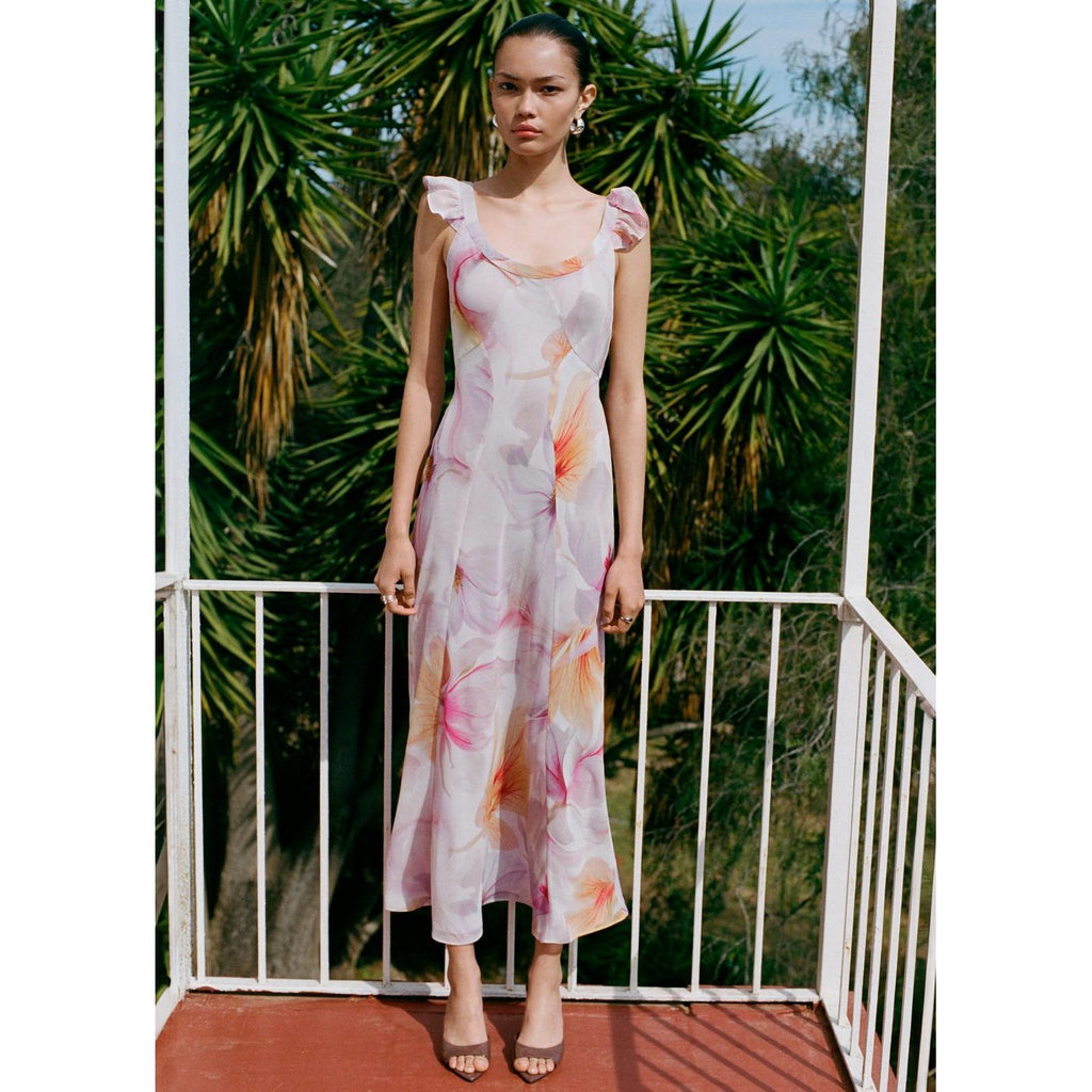 Robe À Fleurs Détail Volants