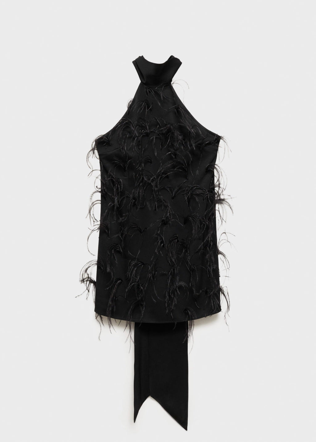 Robe Emmanchures Américaines Ornement Plumes