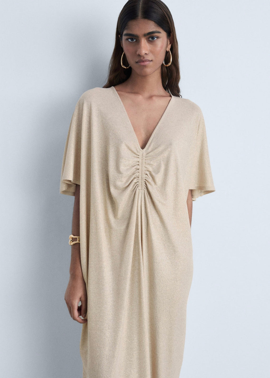 Robe Lurex Col Froncé