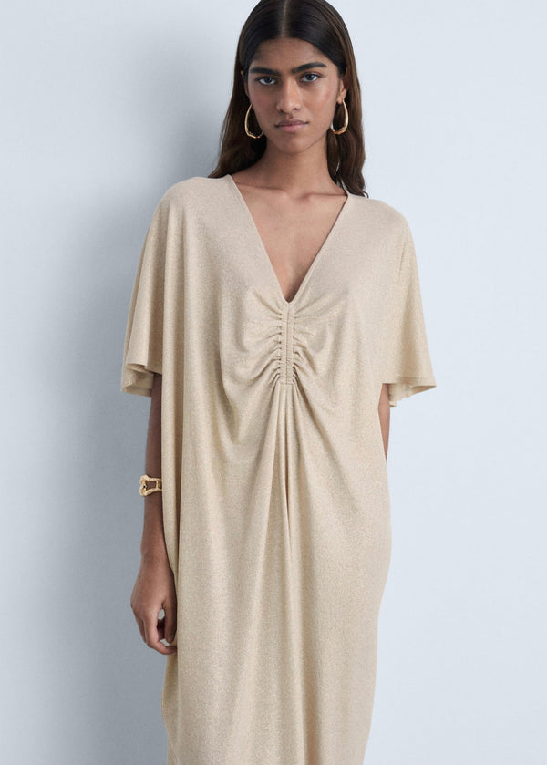 Robe Lurex Col Froncé