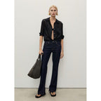 Jean Flare Fentes Rinse Wash