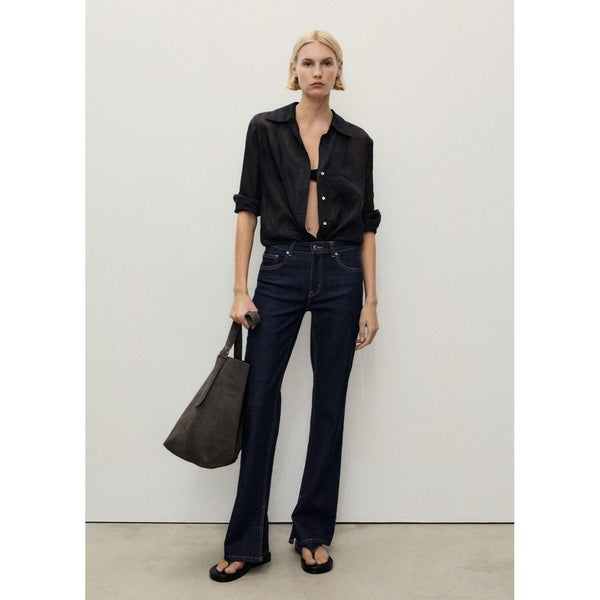 Jean Flare Fentes Rinse Wash