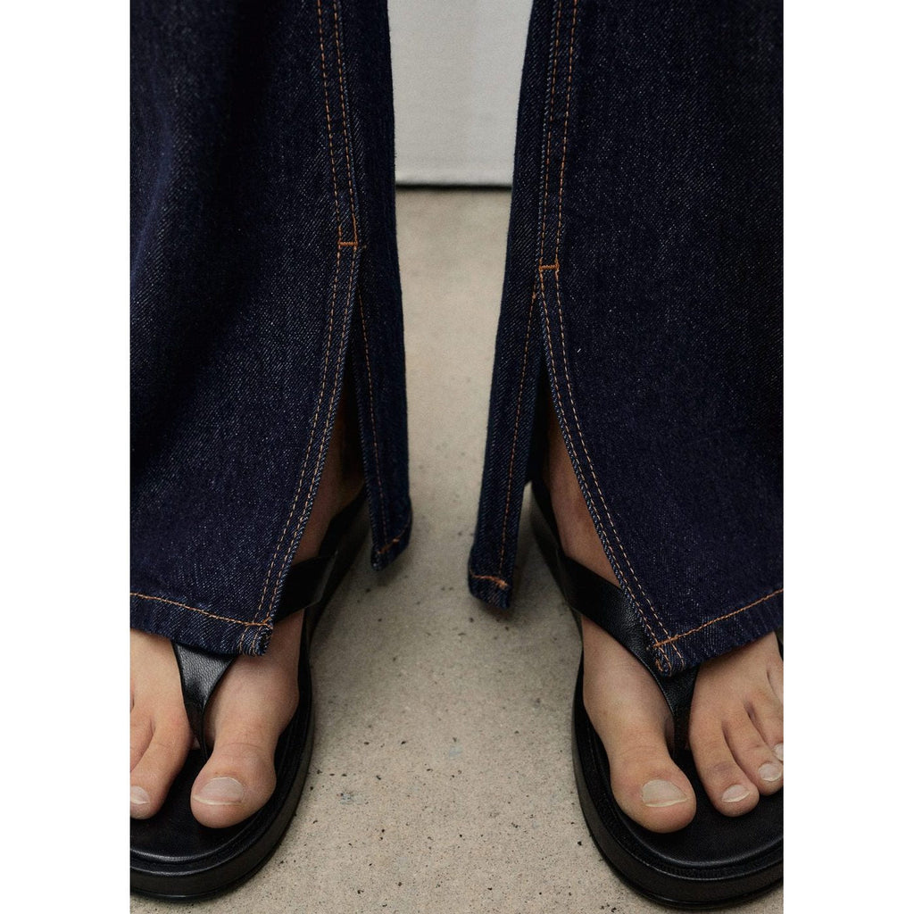 Jean Flare Fentes Rinse Wash