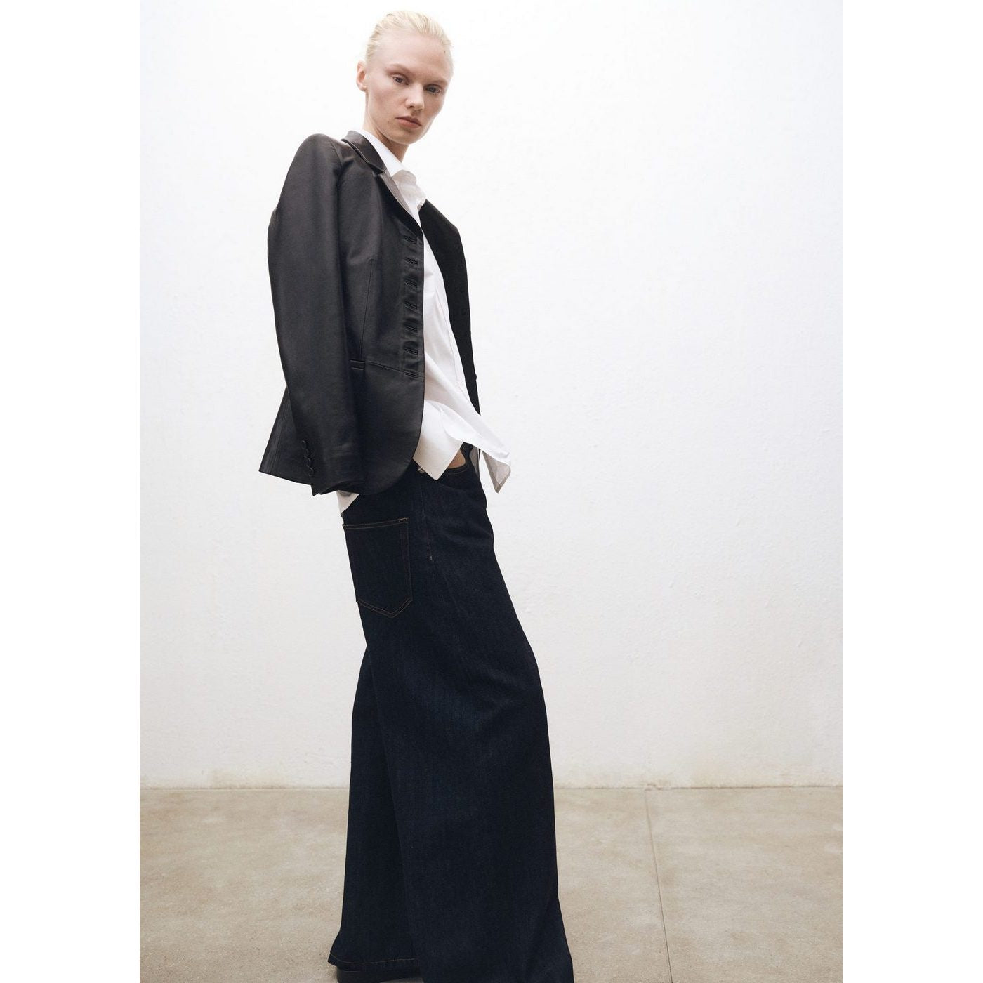 Jean Wideleg Taille Basse Rinse Wash