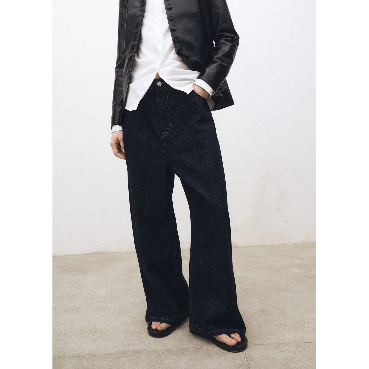 Jean Wideleg Taille Basse Rinse Wash