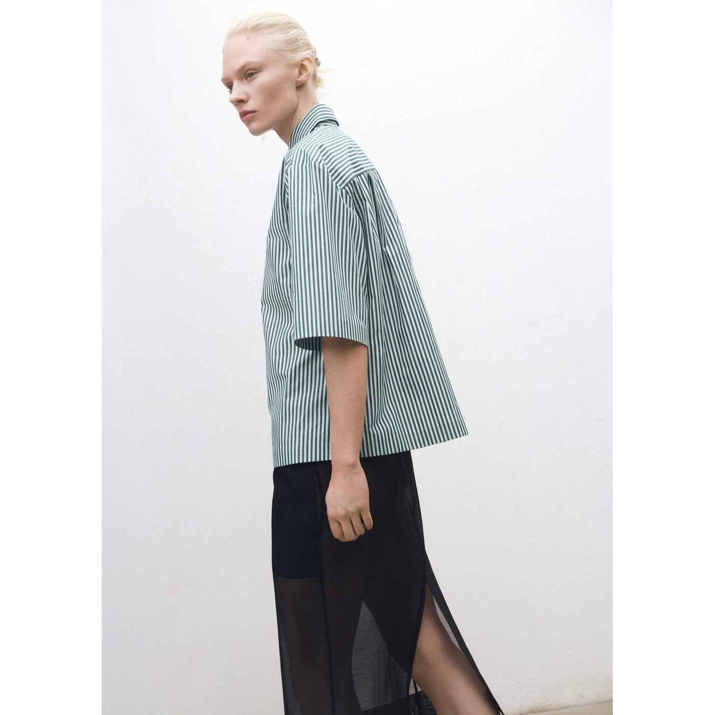 Chemise Rayures Manches Courtes Coton