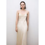 Robe Soie Encolure Drapée