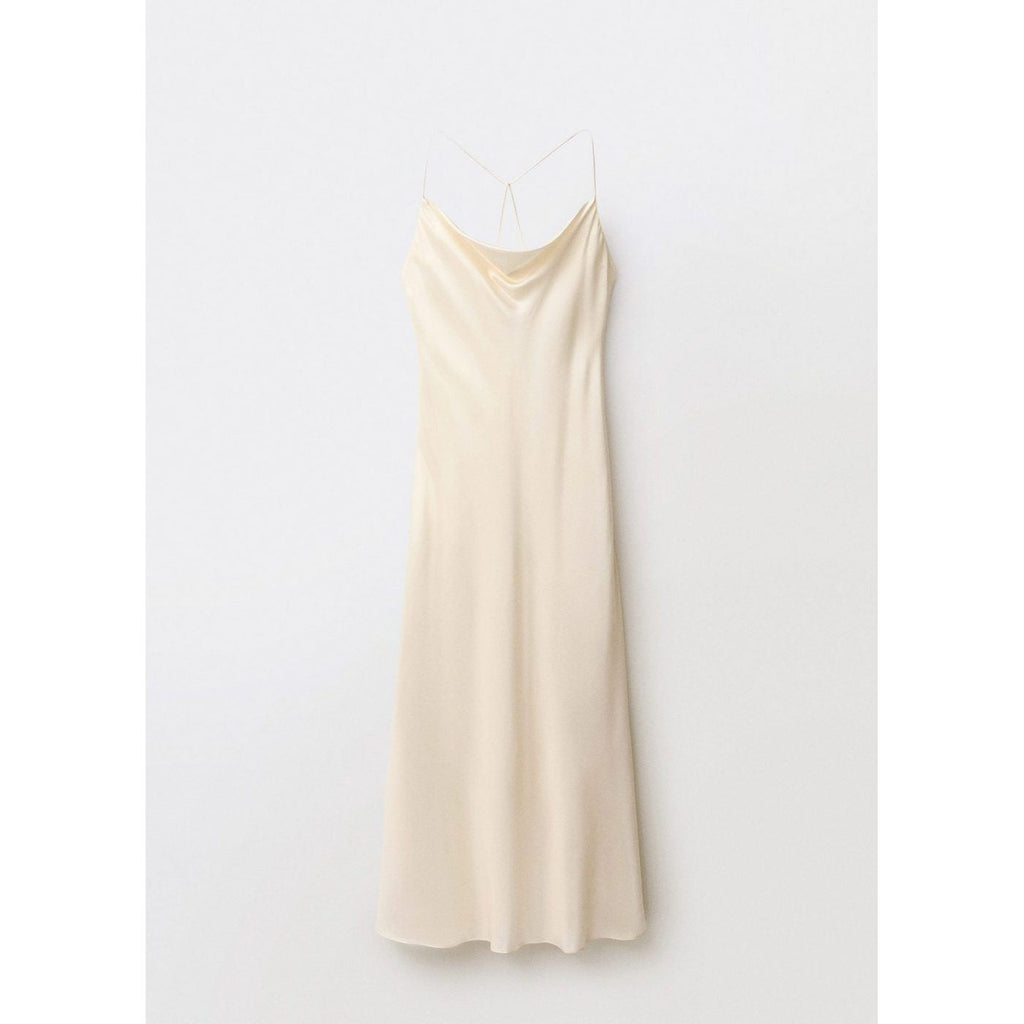 Robe Soie Encolure Drapée