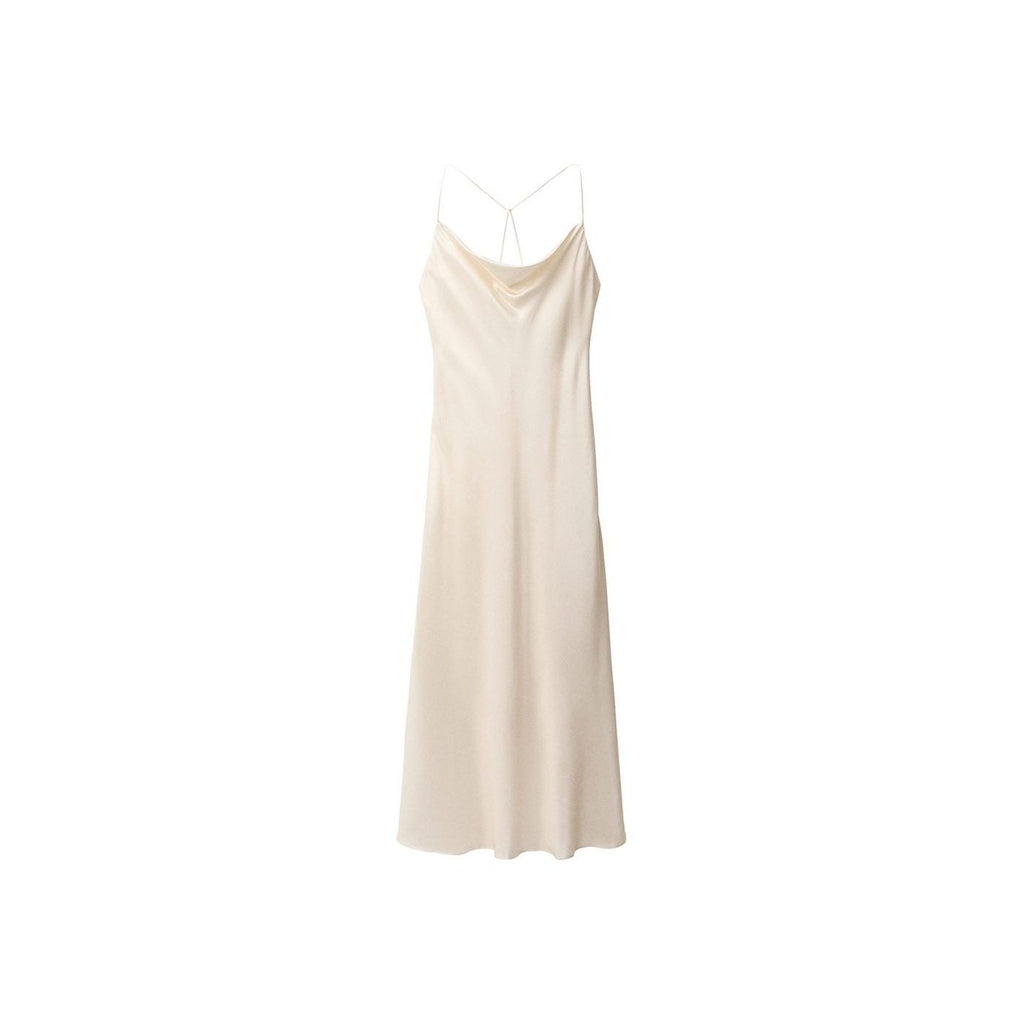 Robe Soie Encolure Drapée