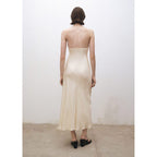 Robe Soie Encolure Drapée